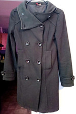Divided-ladies Wool Blend Warm Winter Coat Black