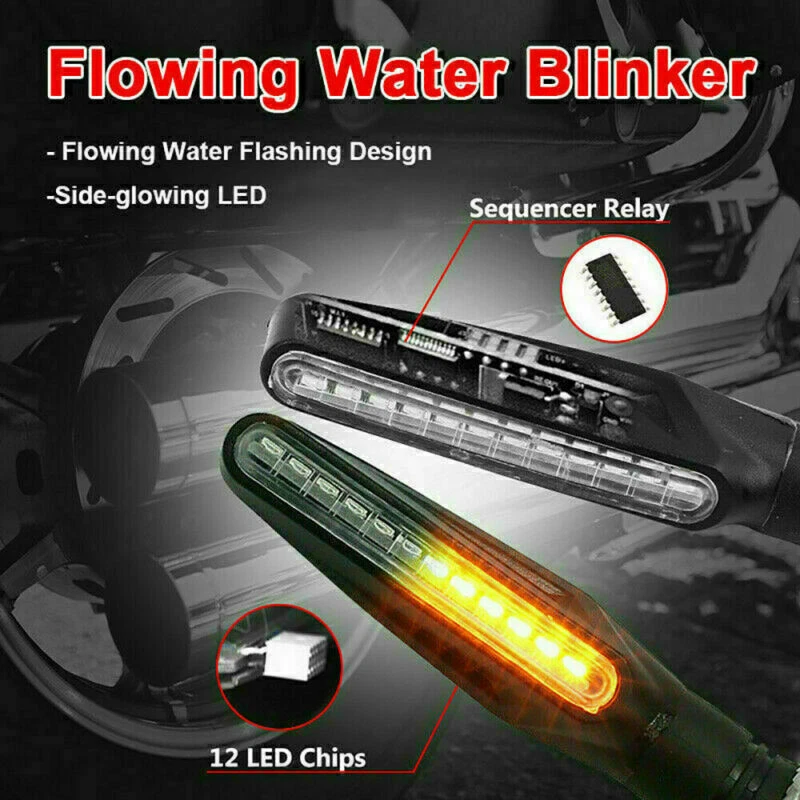 4x LED Motorcycle Turn Signals Light 12v Blinker Indicator Lights Lamp Amber  - Image 3 of 4