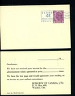 LOT 75585 CANADA UX81 UNUSED POSTAL STATIONERY CARD KING GEORGE V1