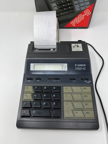 Vintage Canon P20-D Mini Desktop Printer/Display Calculator Parts Only Powers On - Picture 2 of 13