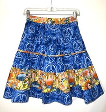 New Custom Designed SKIRT Girls Sz 8-9-10 with Whimsical OILILY Orange Fabric