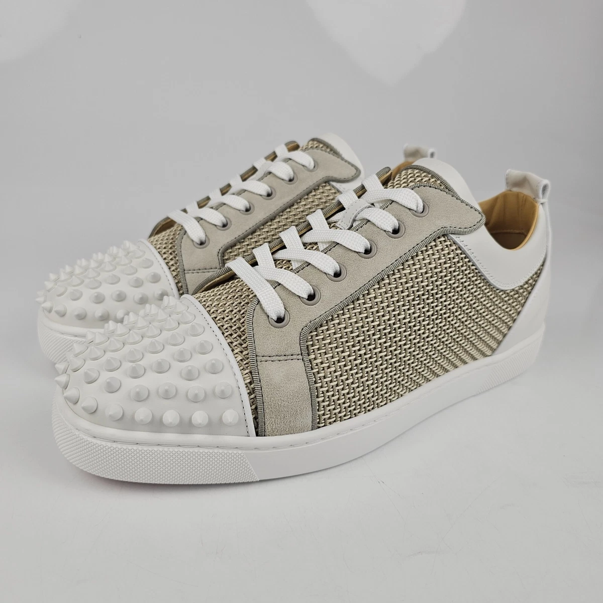 Christian Louboutin Men's Louis Junior Spikes Low-Top Sneakers