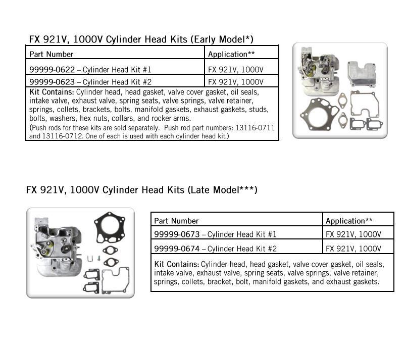 Genuine Kawasaki OEM CYLINDER HEAD #1 KIT FX921V-FX1000V Genuine Kawasaki OEM CYLINDER HEAD #1 KIT FX921V-FX1000V