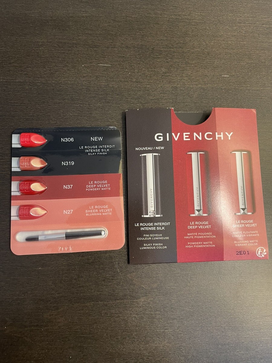 Givenchy Le Rouge 4 Shade Sample Card with Brush NEW | eBay