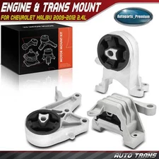 3x Auto Trans Motor & Transmission Mount for Chevrolet Malibu 2009-2012 L4 2.4L