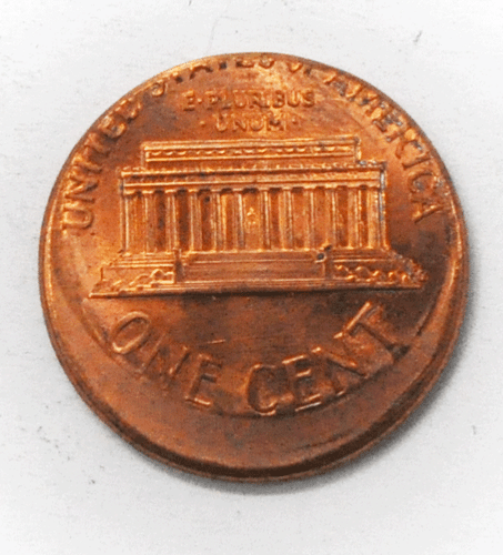 1990 1c Lincoln Memorial One Cent Penny Off Center Error Uncirculated - Picture 2 of 2