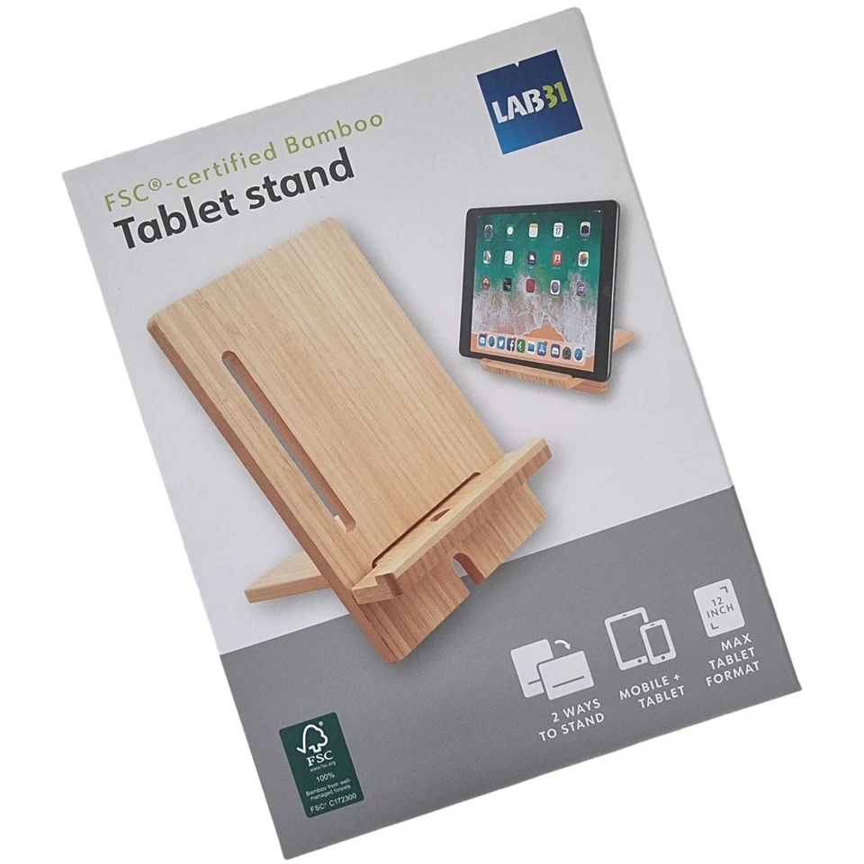 Tablet-Ständer Handyhalter Für Smartphone, iPad, Tablet Universell Bambus Holz ⭐ - Bild 4 von 4