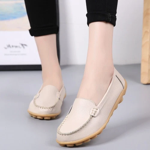Women's Genuine Leather Casual Shoes Flat Loafers Non-slip loafers size 4.5 - 12 - Picture 8 of 60