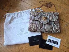 Borsa a tracolla Versace La Medusa in pelle di serpente pitone. Cinghia catena