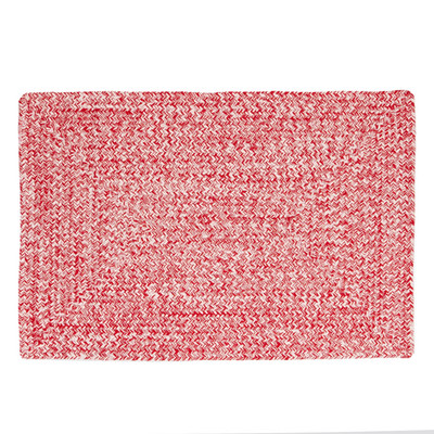 Super Area Rugs Farmhouse Braided Rug Soft Cotton Kitchen Reversible Carpet Red