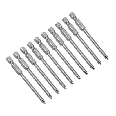 10pcs 1/4inch Hex Shaft 75mm Phillips 4PH1 Magnetic S2 Screwdriver Tip