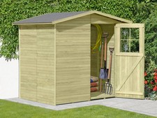 Gartenhaus Gerätehaus Garten Schuppen Satteldach Holz imprägniert mit Boden