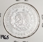 Mexico 1 Peso 1965 Jose Maria Morelos .100 Coin Silver, Plata .100, KEY-DATE. — photo 1
