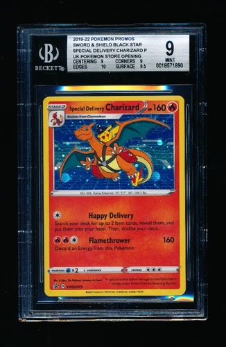 2022 Pokemon Special Delivery Charizard SWSH075 Promo Beckett 9
