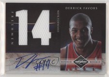 2010 Panini Limited Jersey Numbers Signatures 92/99 Derrick Favors #3 Auto 3c7