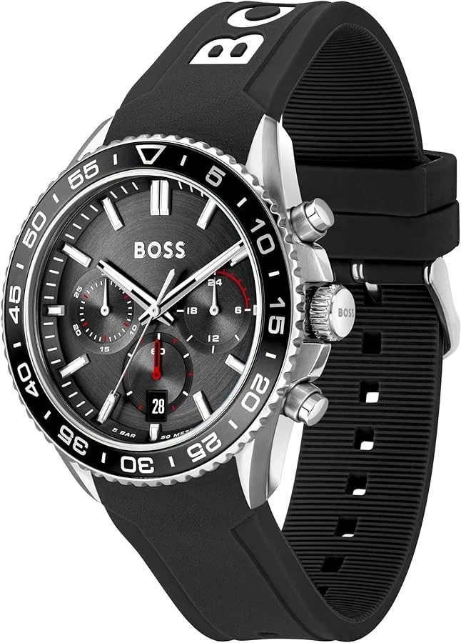 Reloj Pulsera Hombre HUGO BOSS RUNNER 1514141 Cronógrafo Silicona Negro Foto 2 de 2