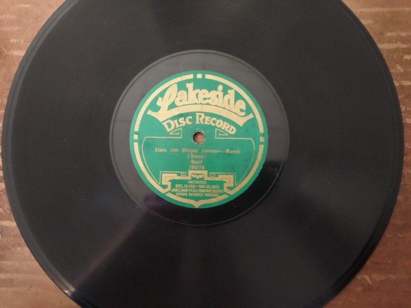 1908 LAKESIDE DISC  1-Sided 78/BAND..(Columbia Band or Prince's Band)..