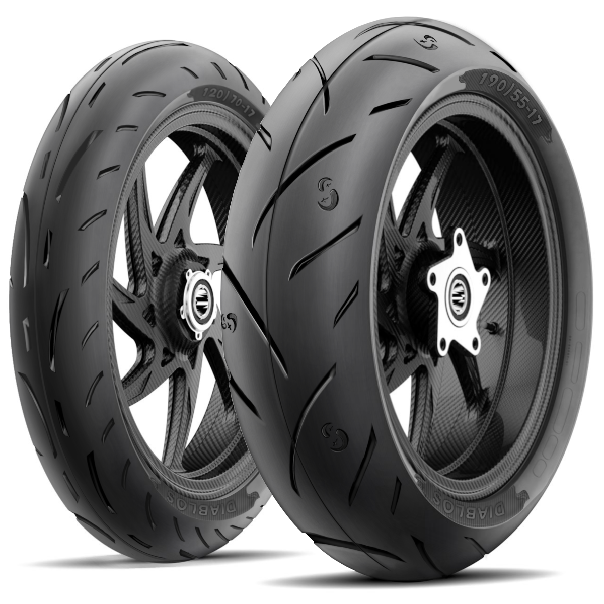 190/55-17 + 120/70-17 DIABLOS Motorcycle Tire SET - NEW (2 TIRES