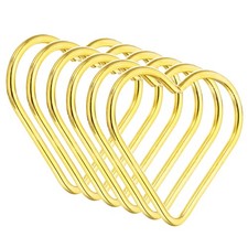 6Pcs 2" Dream Catcher Rings Metal Heart Shape Floral Ring Gold