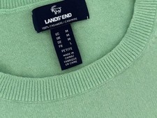 Pullover 100% Kaschmir Lands End - Gr. 38/40 M Minz Grün Cashmere