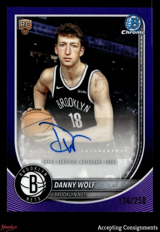 2025-26 Bowman Chrome Autograph Purple Refractor Danny Wolf /250 ROOKIE AUTO RC