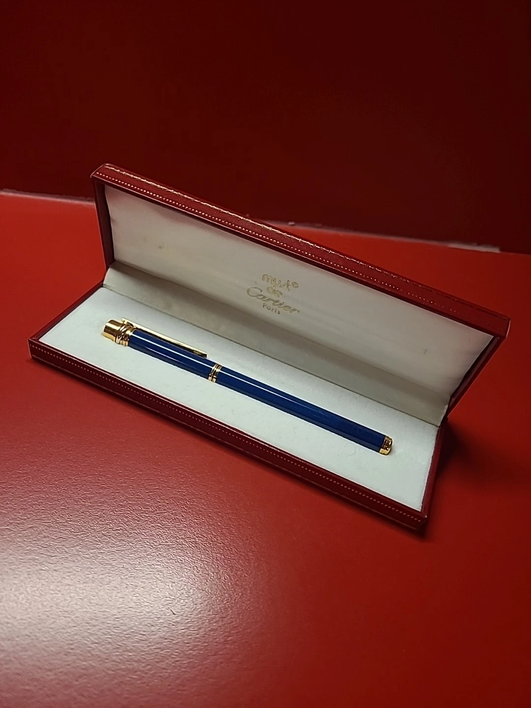 Cartier — CARTIER Trinity Must Blue Lacquer Gold Plated 750 Gold Plated Fountain Pen