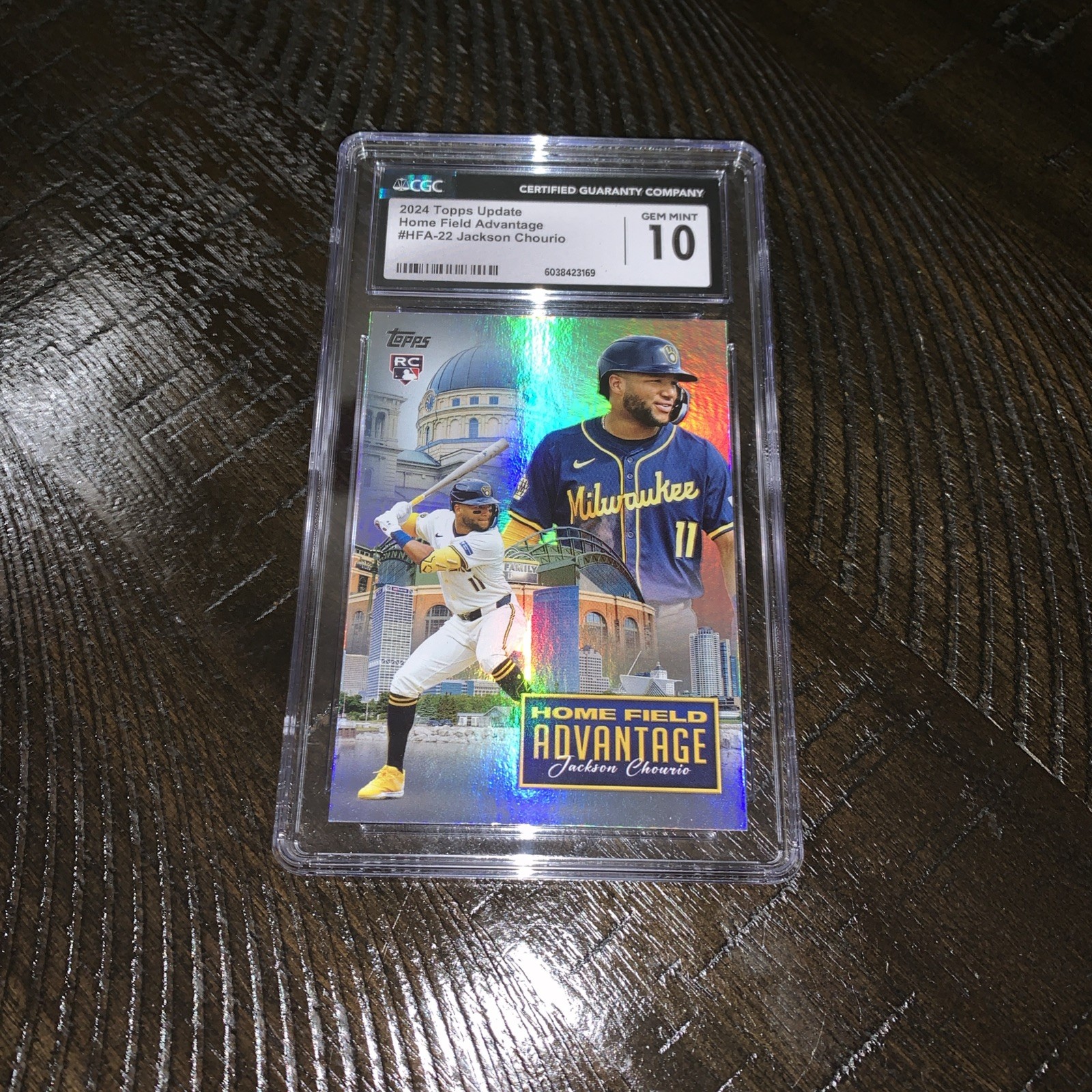2024 Topps Update Jackson Chourio Home Field Advantage Rookie Card RC CGC 10 PSA