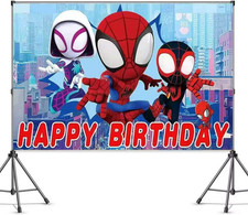 Spider Birthday Party Decorations,Happy Birthday Banner Backdrop for Birthday Pa