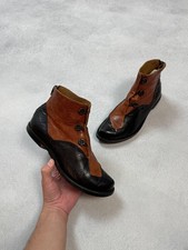 Cydwoq Measure Vintage Lagenlook Avant Garde Leather Ankle Boots Handmade 37.5