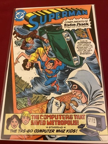 Superman TRS-80 Compliments of RADIO SHACK Vintage 1980 DC Comic VF/NM