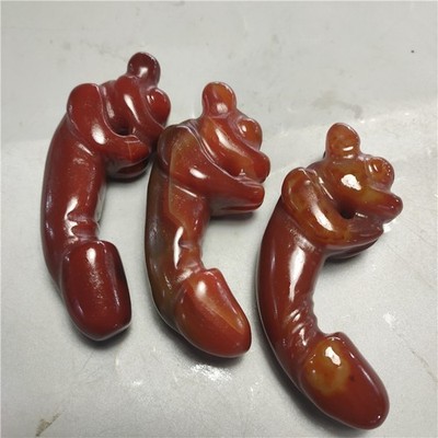 Red Mountain Culture Antique Crafts Red Agate Sun Man Small Yang Pendant Handle