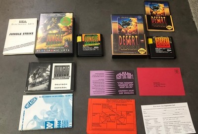 2 x Sega Mega Drive Spiele Set: Jungle Strike + Desert Strike, OVP mit Booklet