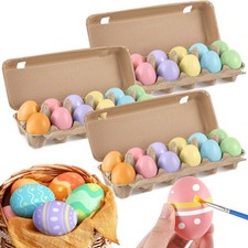 Miniinflat 36 Pcs Easter Wooden Eggs For Crafts Easter Colorful Fake Eggs