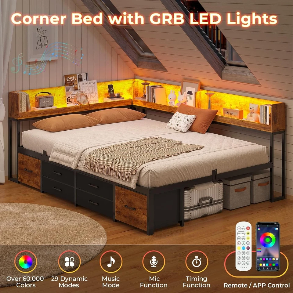 Twin Size Daybed with Bookshelf Storage Platform Bed Frame for Kids Teens - Image 4 of 4