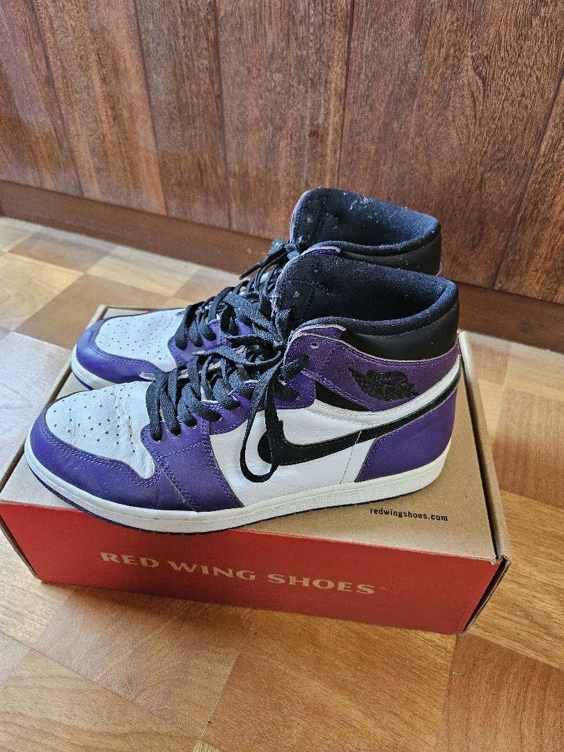 Men 11.0US High-Cut Sneakers Purple/White Aj1 Jordan