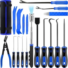 DWH 18 Pcs Precision Pick and Hooks Set, Trim Removal Tool Kit with Scraper Tele