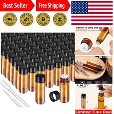 Value Pack of 100 5ml Essential Oil Sample Bottles - Complete with Droppers