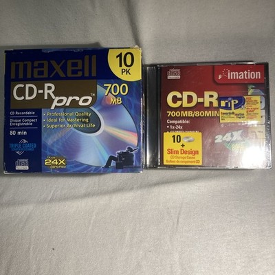 Maxwell & Imation CD-R 10 Packs 80 Minute Recordable Compact Discs NEW Item #63.