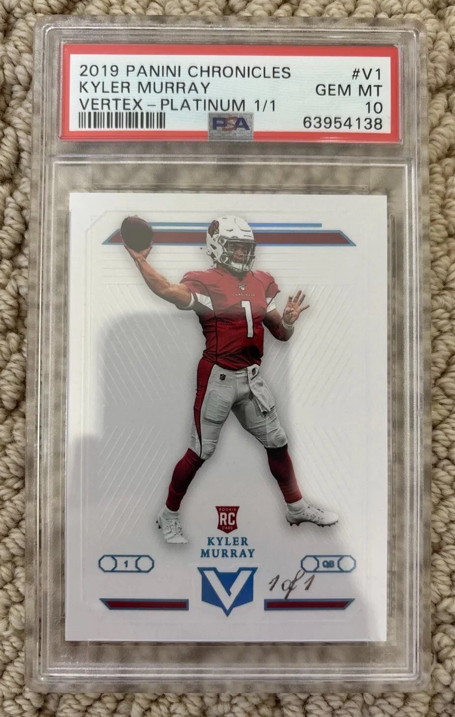 Kyler Murray Panini Chronicles Vertex #V1 Platinum 1/1