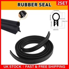 2x Car Door Edge Protector U Trim Rubber Seal Strip Guard With Steel Clips 3M