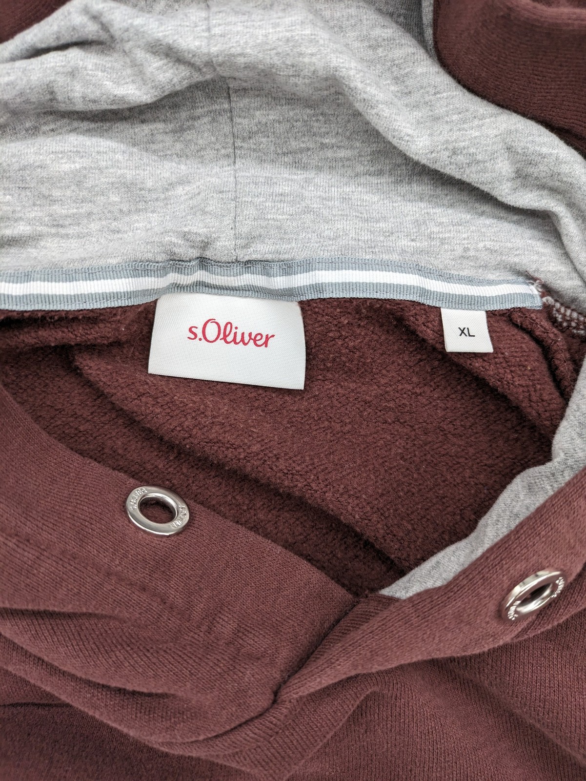 s.Oliver Herren Hoodie XL Bordeaux Grafikdruck Essential Pullover Sweatshirt image 6
