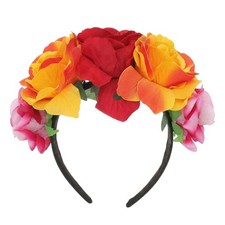 VASANA Rose Flower Crown Headband Mexican Flower Crown Headpiece Floral Hair ...
