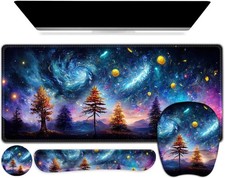 4 in 1 Large Mouse Pad, Keyboard Wrist Rest Set, Ergonomic, Non-slip, Waterpr...