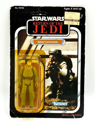 STAR WARS RETURN OF THE JEDI REBEL COMMANDO 77 BACK 1983 KENNER