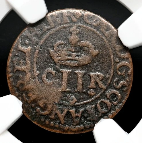 SCOTLAND. Charles I, 1625-1642. Copper Twopence, NGC VF20 BN