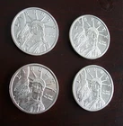 STATUE OF LIBERTY - 1oz SILVER ROUNDs   (Lot of four)