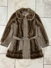 Vintage 1960s LILLI ANN Faux Mink Fur  Suede Leather Women  s Jacket