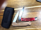 LOT OF 2 MARBLES RED BONE 6165  LOCKBACK FOLDING HUNTER 110   KNIFE   4582566 — photo 2