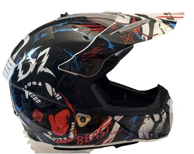 LS2 Gate Youth Beast Full Face MX Motorcycle Helmet Black Youth S (51-52 cm) EUC
