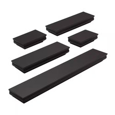 4 In. W X 24 In. D Espresso MDF Floating Decorative Wall Shelf Set of 5 